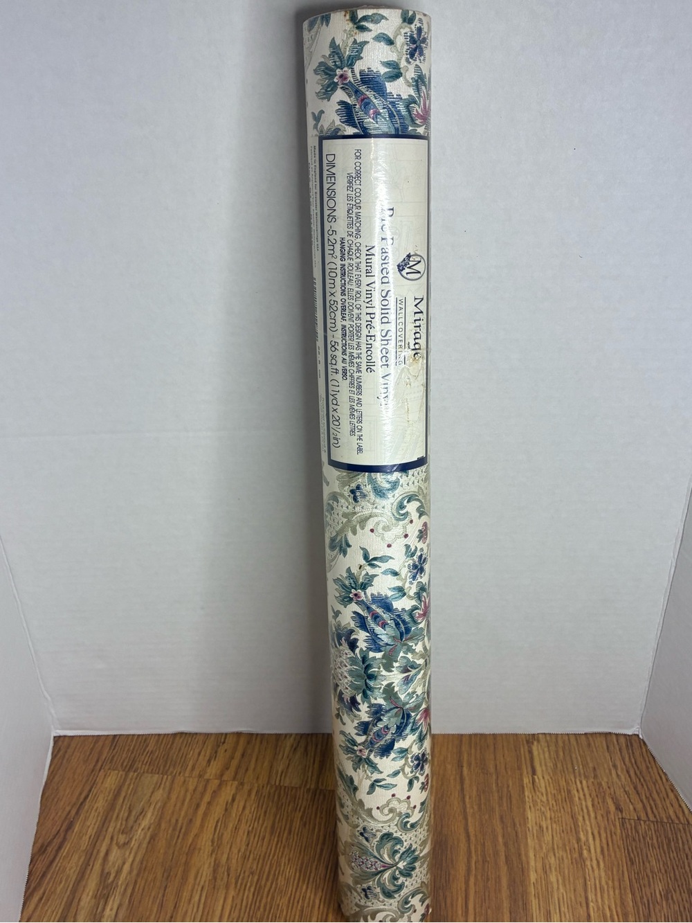 Mirage Mural Vinyl Pre Pasted Solid Sheet Wallpaper Shiny Floral 56 Sq Ft 11 yd